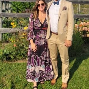 Anthropologie Let Me Be Floral Midi Dress, Xs Petite